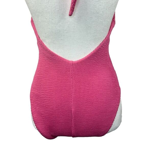 Veronica Beard Pink Salis One Piece Halter Swimsuit Size S Textured - Picture 11 of 14